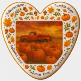 Ciastko lukrowane OLD PICK UP PUMPKIN roz.L serce Jesień ręcznie robione