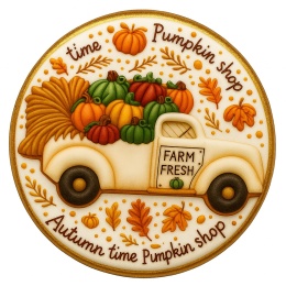 Ciastko lukrowane PUMPKIN TIR roz.XL KOŁO Jesień ręcznie robione