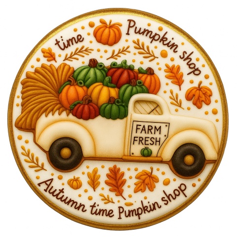 Ciastko lukrowane PUMPKIN TIR roz.L KOŁO Jesień ręcznie robione