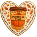 Ciastko lukrowane PUMPKIN LATTE roz.Mserce Jesień ręcznie robione