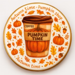 Ciastko lukrowane PUMPKIN LATTE roz.S KOŁO Jesień ręcznie robione