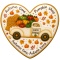 Ciastko lukrowane WHITE PICK UP PUMPKIN roz.XL serce Jesień ręcznie robione