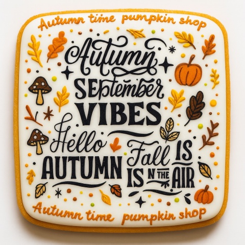 Ciastko lukrowane   AUTUMN N  SEASON roz.M PION Jesień ręcznie robione Ciastko lukrowane   AUTUMN N  SEASON roz.M PION Jesień ręcznie robione