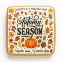 Ciastko lukrowane   AUTUMN N  SEASON roz.M  KWADRAT AT Jesień ręcznie robione
