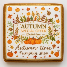 Ciastko lukrowane   AUTUMN N  SPECIAL roz.M  KWADRAT AT Jesień ręcznie robione