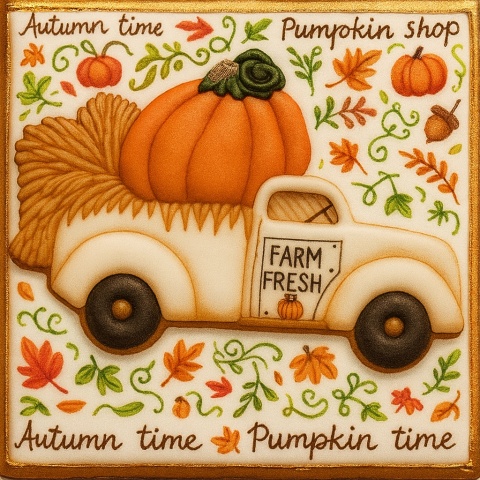 Ciastko lukrowane BIG PUMPKIN roz.XL POZIOM Jesień ręcznie robione Ciastko lukrowane BIG PUMPKIN roz.XL POZIOM Jesień ręcznie robione