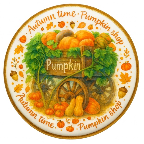 Ciastko lukrowane GREEN PUMPKIN roz.XL KOŁO Jesień ręcznie robione Ciastko lukrowane GREEN PUMPKIN roz.XL KOŁO Jesień ręcznie robione