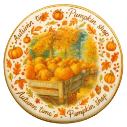 Ciastko lukrowane FARM PUMPKIN roz.L KOŁO Jesień ręcznie robione
