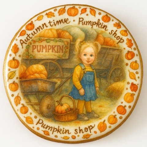 Ciastko lukrowane KIDS PUMPKIN roz.XL KOŁO Jesień ręcznie robione