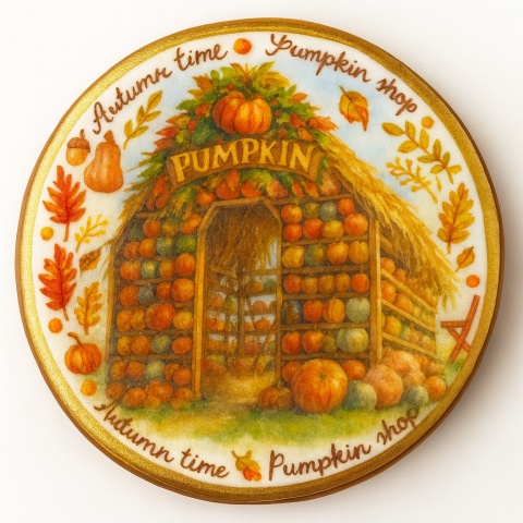 Ciastko lukrowane HAUS PUMPKIN roz.L KOŁO Jesień ręcznie robione Ciastko lukrowane HAUS PUMPKIN roz.L KOŁO Jesień ręcznie robione