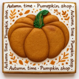 Ciastko lukrowane PUMPKIN CLASSIC roz.L POZIOM Jesień ręcznie robione
