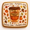 Ciastko lukrowane PUMPKIN LATTE roz.M KWADRAT Jesień ręcznie robione