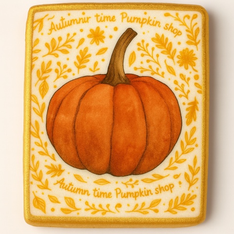 Ciastko lukrowane PUMPKIN roz.XL PION Jesień ręcznie robione