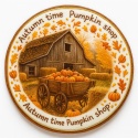 Ciastko lukrowane VILLAGE AUTUM No1 roz.XL KOŁO Jesień ręcznie robione