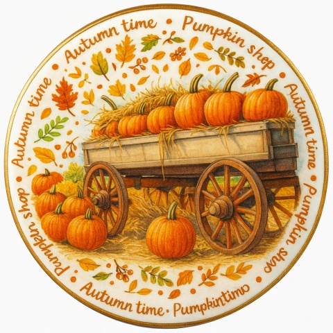 Ciastko lukrowane VILLAGE AUTUM roz.L KOŁO Jesień ręcznie robione Ciastko lukrowane VILLAGE AUTUM roz.L KOŁO Jesień ręcznie robione