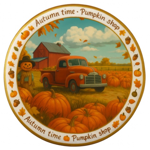 Ciastko lukrowane VILLAGE PUMPKIN No1 roz.M KOŁO Jesień ręcznie robione Ciastko lukrowane VILLAGE PUMPKIN No1 roz.M KOŁO Jesień ręcznie robione