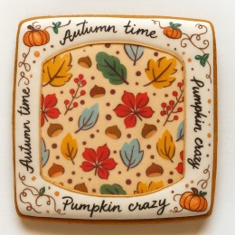 Ciastko lukrowane  AUTUMN N TIME roz.M  KWADRAT AT Jesień ręcznie robione