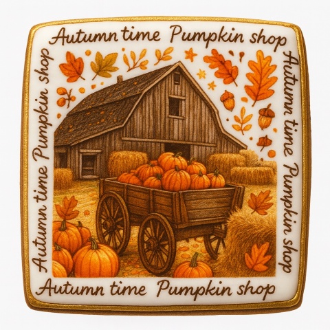 Ciastko lukrowane FARM  PUMPKIN  roz.S POZIOM Jesień ręcznie robione