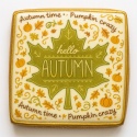 Ciastko lukrowane GREEN AUTUMN roz.M KWADRAT Jesień ręcznie robione