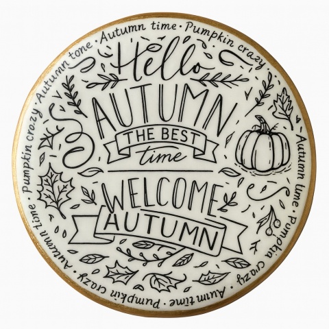 Ciastko lukrowane HALLO AUTUMN No.1 roz.XL KOŁO Jesień ręcznie robione Ciastko lukrowane HALLO AUTUMN No.1 roz.XL KOŁO Jesień ręcznie robione