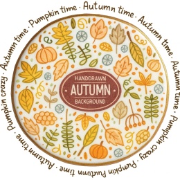 Ciastko lukrowane HALLO  AUTUMN N roz.L KOŁO No.2 Jesień ręcznie robione