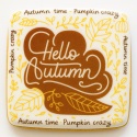 Ciastko lukrowane HALLO AUTUMN roz.XL KWADRAT No.1 Jesień ręcznie robione