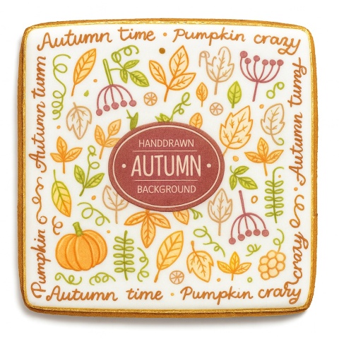 Ciastko lukrowane HALLO AUTUMN N roz.XL KWADRAT AT No.2 Jesień ręcznie robione Ciastko lukrowane HALLO AUTUMN N roz.XL KWADRAT AT No.2 Jesień ręcznie robione