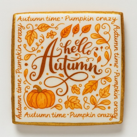 Ciastko lukrowane HALLO  AUTUMN N roz.L PION Jesień ręcznie robione Ciastko lukrowane HALLO  AUTUMN N roz.L PION Jesień ręcznie robione