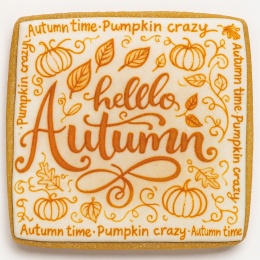 Ciastko lukrowane HALLO  AUTUMN N roz.XL POZIOM Jesień ręcznie robione