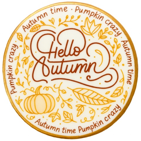 Ciastko lukrowane HALLO AUTUMN roz.S KOŁO No.1 Jesień ręcznie robione Ciastko lukrowane HALLO AUTUMN roz.S KOŁO No.1 Jesień ręcznie robione