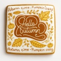 Ciastko lukrowane HALLO AUTUMN roz.S KWADRAT Jesień ręcznie robione