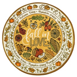 Ciastko lukrowane LOVE  AUTUMN N roz.S KOŁO Jesień ręcznie robione