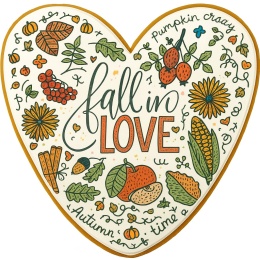 Ciastko lukrowane LOVE  AUTUMN N roz.M SERCE Jesień ręcznie robione