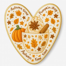 Ciastko lukrowane  PUMPKIN  CAFFE roz.XL SERCE Jesień ręcznie robione