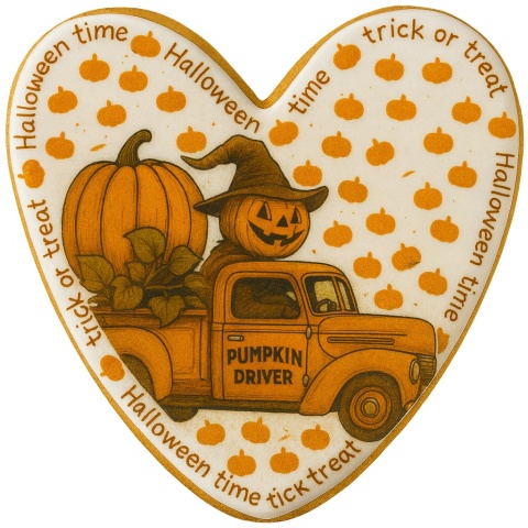 Ciastko lukrowane  PUMPKIN  DRIVER roz.S SERCE Jesień ręcznie robione