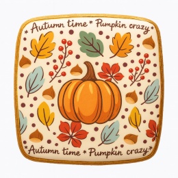 Ciastko lukrowane PUMPKIN ORYGINAL roz.S KWADRAT Jesień ręcznie robione