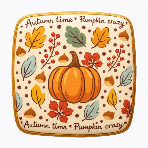 Ciastko lukrowane PUMPKIN ORYGINAL roz.S  KWADRAT AT Jesień ręcznie robione