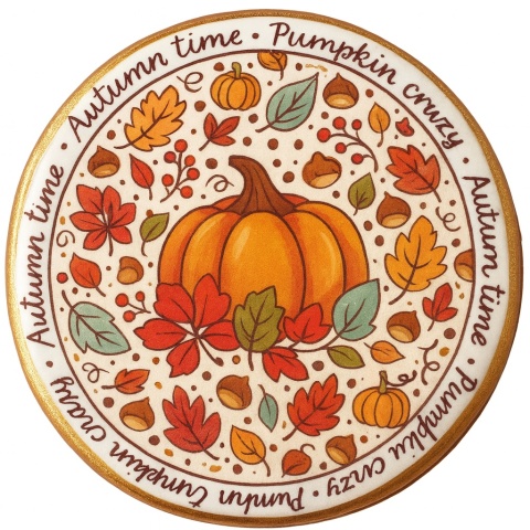 Ciastko lukrowane PUMPKIN ORYGINAL roz.M KOŁO Jesień ręcznie robione Ciastko lukrowane PUMPKIN ORYGINAL roz.M KOŁO Jesień ręcznie robione