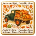 Ciastko lukrowane TRUCK PUMPKIN roz.XL POZIOM Jesień ręcznie robione