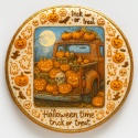 Ciastko lukrowane GHOST NIGHT CAR roz.L KOŁO HALLOWEEN ręcznie robione