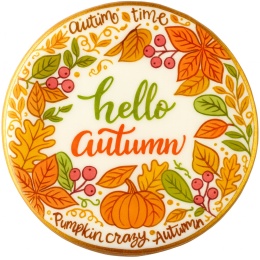 Ciastko lukrowane HALLO AUTUMN COLORS roz.S KOŁO Jesień ręcznie robione