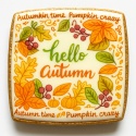 Ciastko lukrowane HALLO  AUTUMN N COLORS roz.XL  KWADRAT AT Jesień ręcznie robione Ciastko lukrowane HALLO  AUTUMN N COLORS roz.XL  KWADRAT AT Jesień ręcznie robione