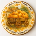 Ciastko lukrowane OLD PUMPKIN WAGON roz.XL KOŁO Jesień ręcznie robione