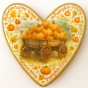 Ciastko lukrowane OLD PUMPKIN WAGON roz.XL SERCE Jesień ręcznie robione