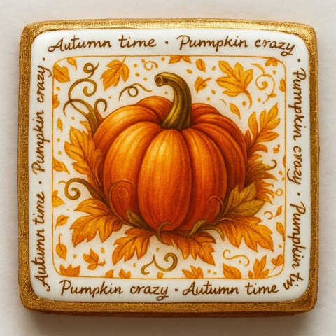 Ciastko lukrowane PUMPKIN FAN roz.M KWADRAT Jesień ręcznie robione Ciastko lukrowane PUMPKIN FAN roz.M KWADRAT Jesień ręcznie robione