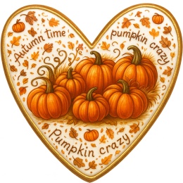 Ciastko lukrowane PUMPKIN FAN roz.L SERCE Jesień ręcznie robione