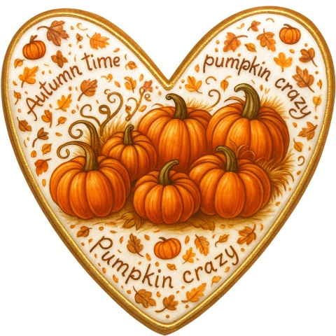 Ciastko lukrowane PUMPKIN FAN roz.L SERCE Jesień ręcznie robione Ciastko lukrowane PUMPKIN FAN roz.L SERCE Jesień ręcznie robione
