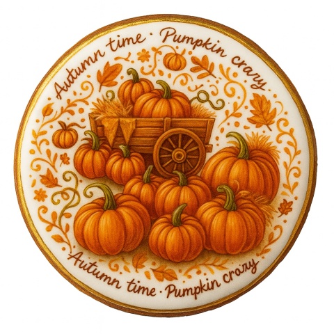 Ciastko lukrowane PUMPKIN FAN roz.S KOŁO Jesień ręcznie robione Ciastko lukrowane PUMPKIN FAN roz.S KOŁO Jesień ręcznie robione