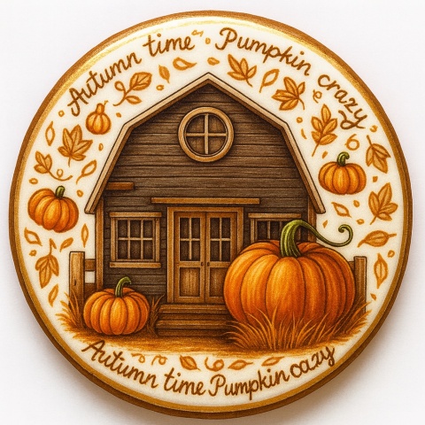 Ciastko lukrowane PUMPKIN OLD HAUS roz.M KOŁO Jesień ręcznie robione Ciastko lukrowane PUMPKIN OLD HAUS roz.M KOŁO Jesień ręcznie robione