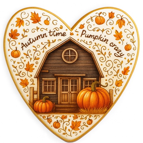 Ciastko lukrowane PUMPKIN OLD HAUS roz.M SERCE Jesień ręcznie robione Ciastko lukrowane PUMPKIN OLD HAUS roz.M SERCE Jesień ręcznie robione